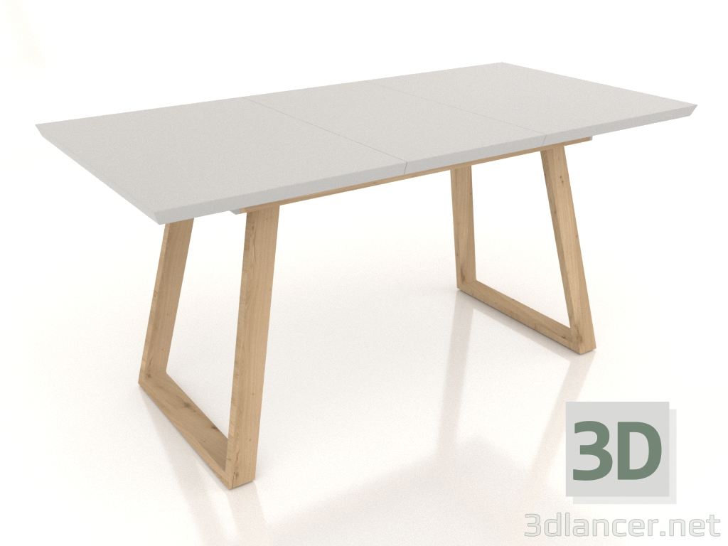 modello 3D Tavolo pieghevole Manchester 120-160 (bianco-olmo) - anteprima