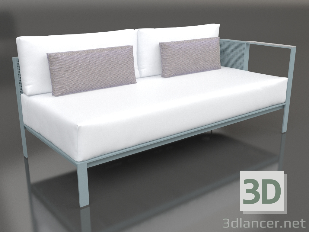 modèle 3D Module canapé, section 1 droite (Bleu gris) - preview