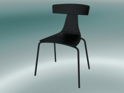Silla REMO silla de madera estructura metálica (1416-20, negro ceniza, negro)