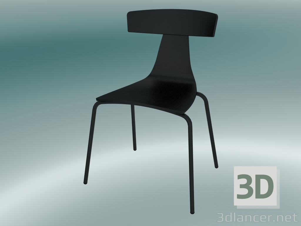 modèle 3D Chaise REMO chaise en bois structure en métal (1416-20, frêne noir, noir) - preview