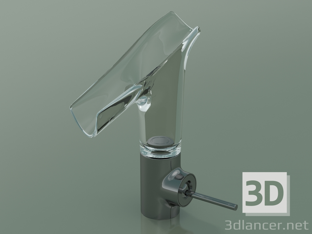 3d model Mezclador monomando de lavabo 140 con caño de vidrio (12112330) - vista previa
