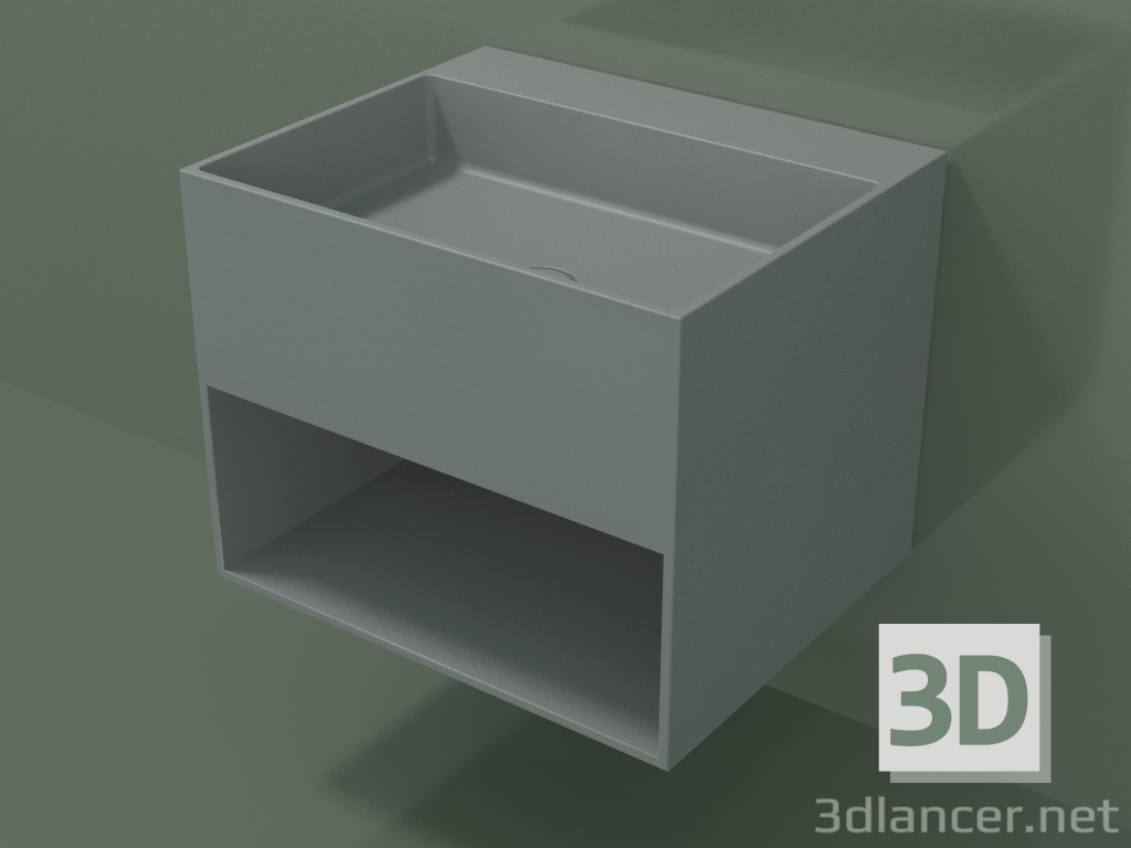 3D Modell Wandwaschbecken Giorno (06UN33301, Silbergrau C35, L 60, P 50, H 48 cm) - Vorschau