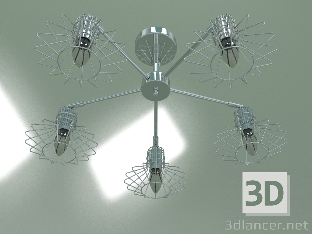 modello 3D Lampadario a soffitto 70108-5 (cromo) - anteprima