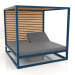 3D Modell Couch mit erhöhten festen Lattenrosten und Decke (Graublau) - Vorschau