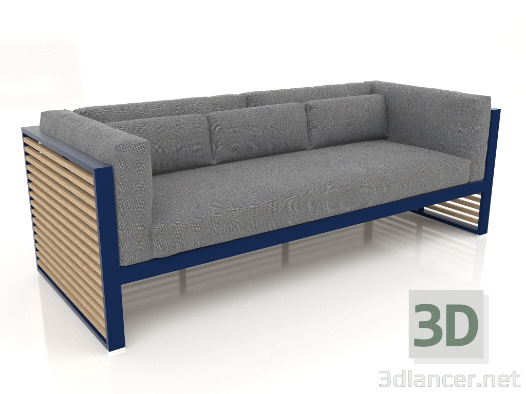 3 डी मॉडल 3-सीटर सोफा (रात नीला) - पूर्वावलोकन