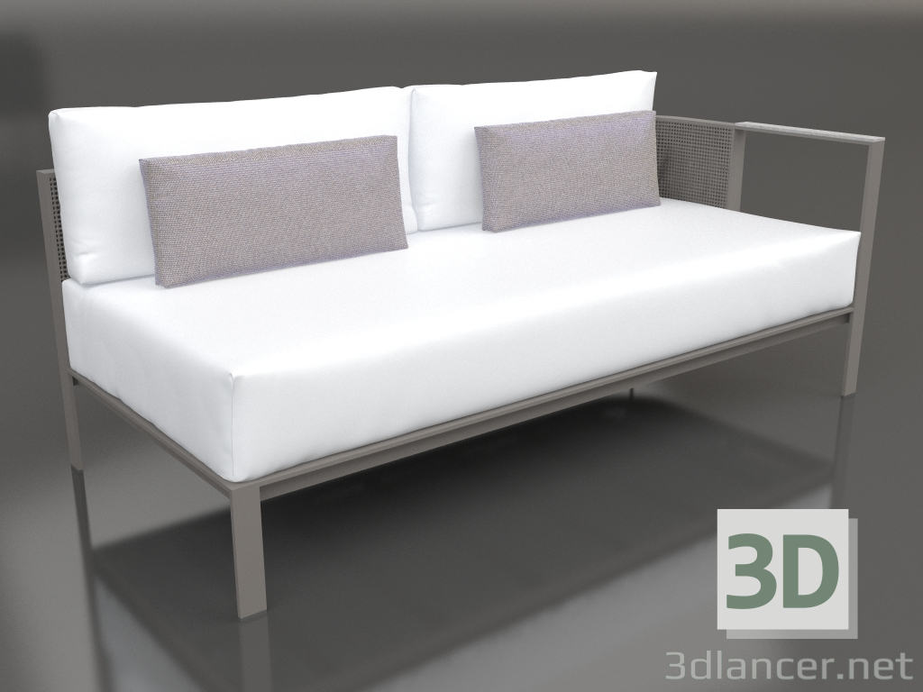 modèle 3D Module canapé, section 1 droite (Gris quartz) - preview