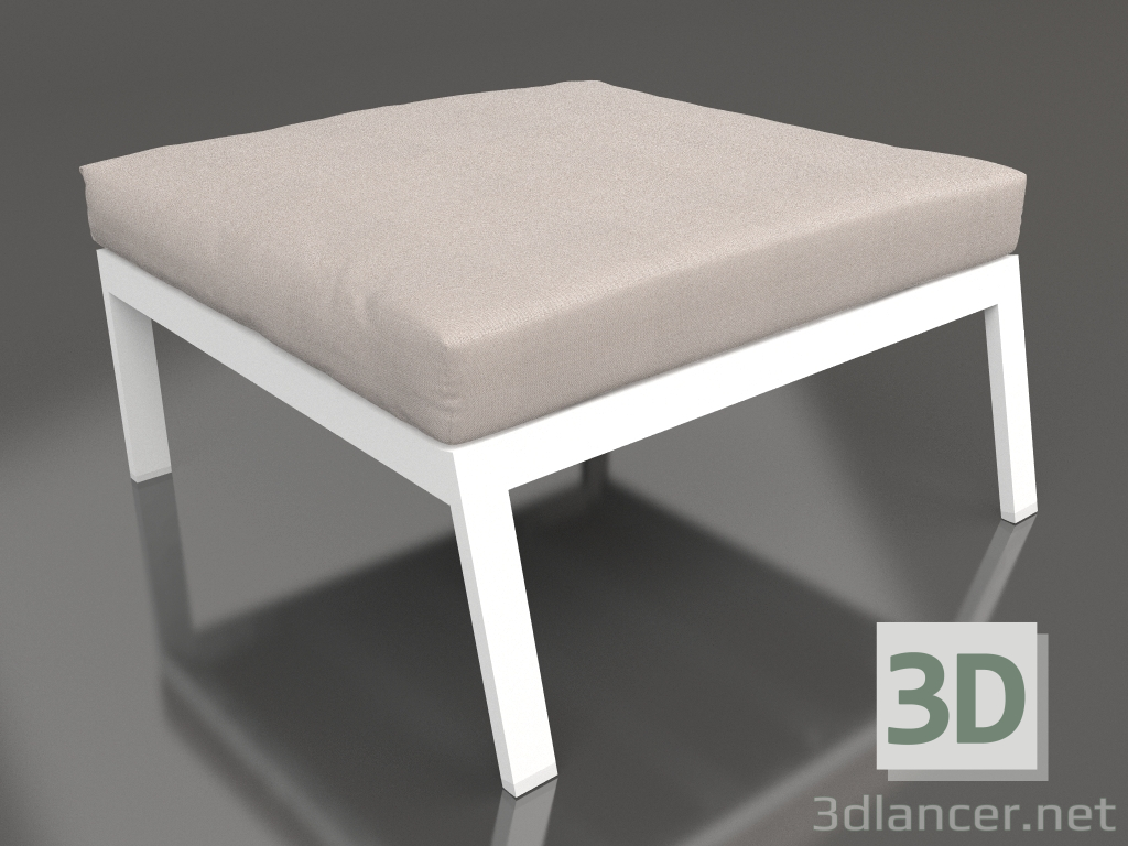modèle 3D Module canapé, pouf (Blanc) - preview