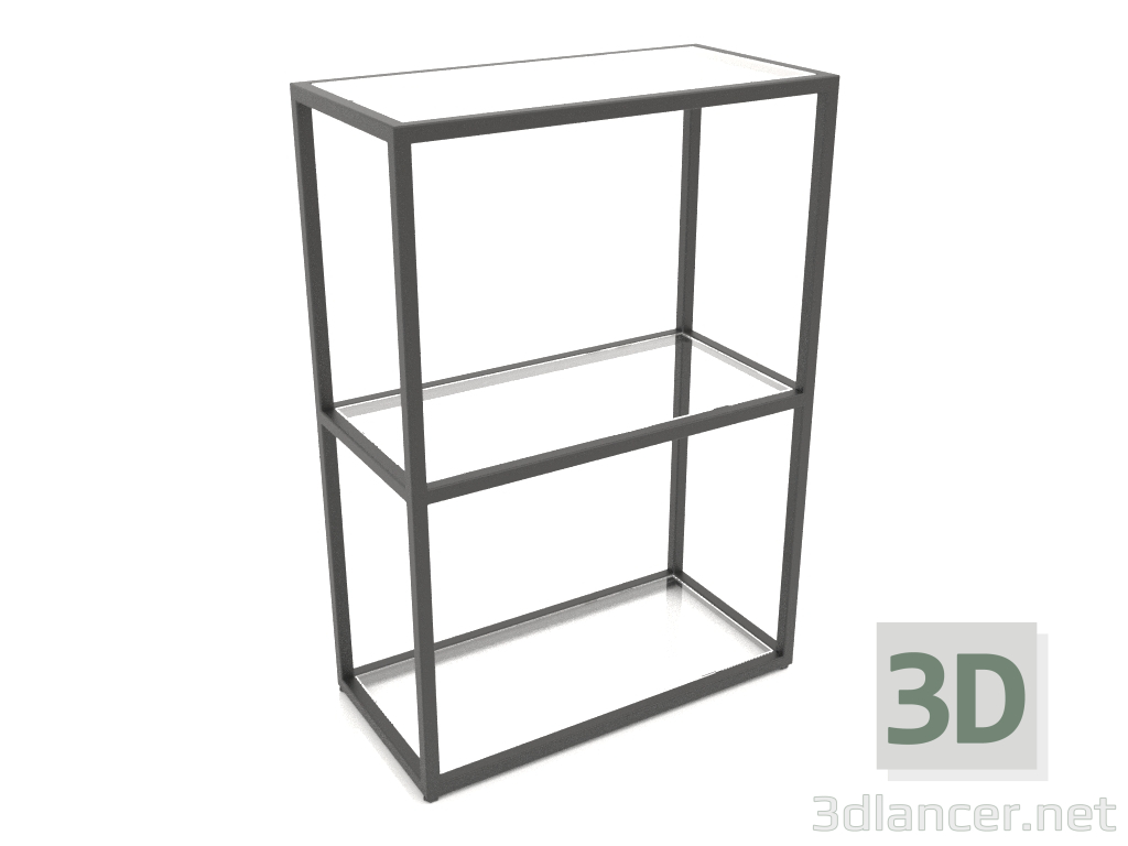 3d model Consola-bastidor rectangular (GLASS, 60x30x86, 3 estantes) - vista previa