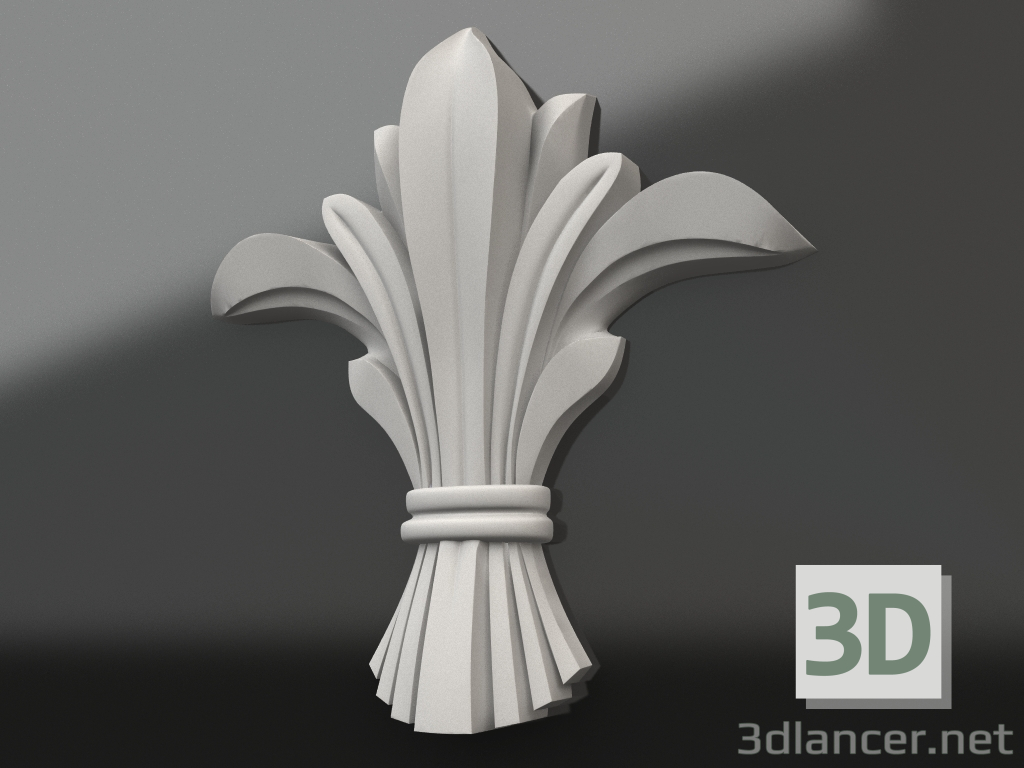 modèle 3D Élément décoratif en plâtre DE 005 (100x95) - preview