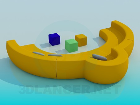 modelo 3D Sofá semicircular - escuchar modelo 3D Sofá semicircular - escuchar