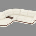 Modelo 3d sofá de canto de couro com um bar - preview
