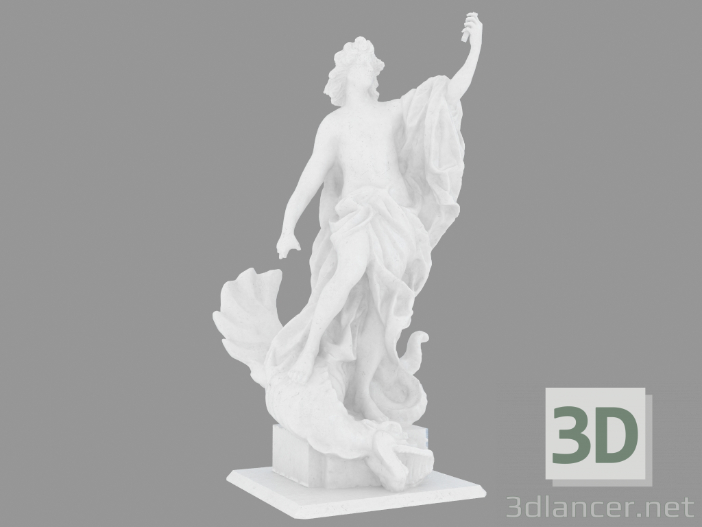 modèle 3D Sculpture en marbre Apollo battant le Python - preview