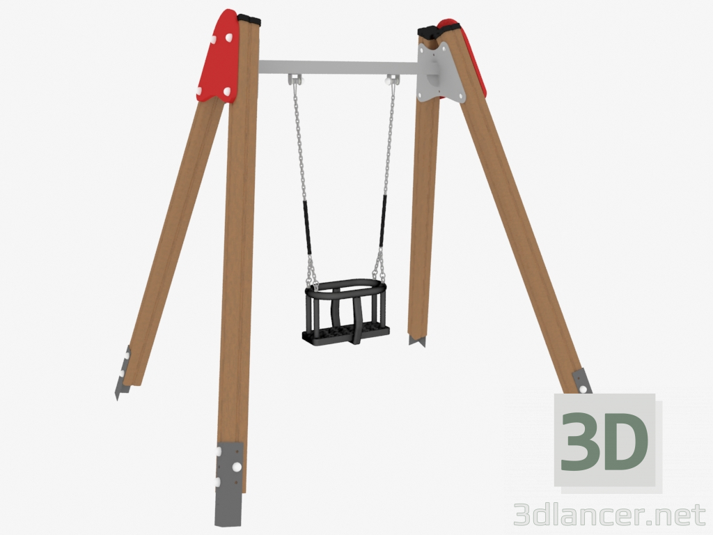 3D Modell Schaukel für Kinderspielplätze (6321) - Vorschau