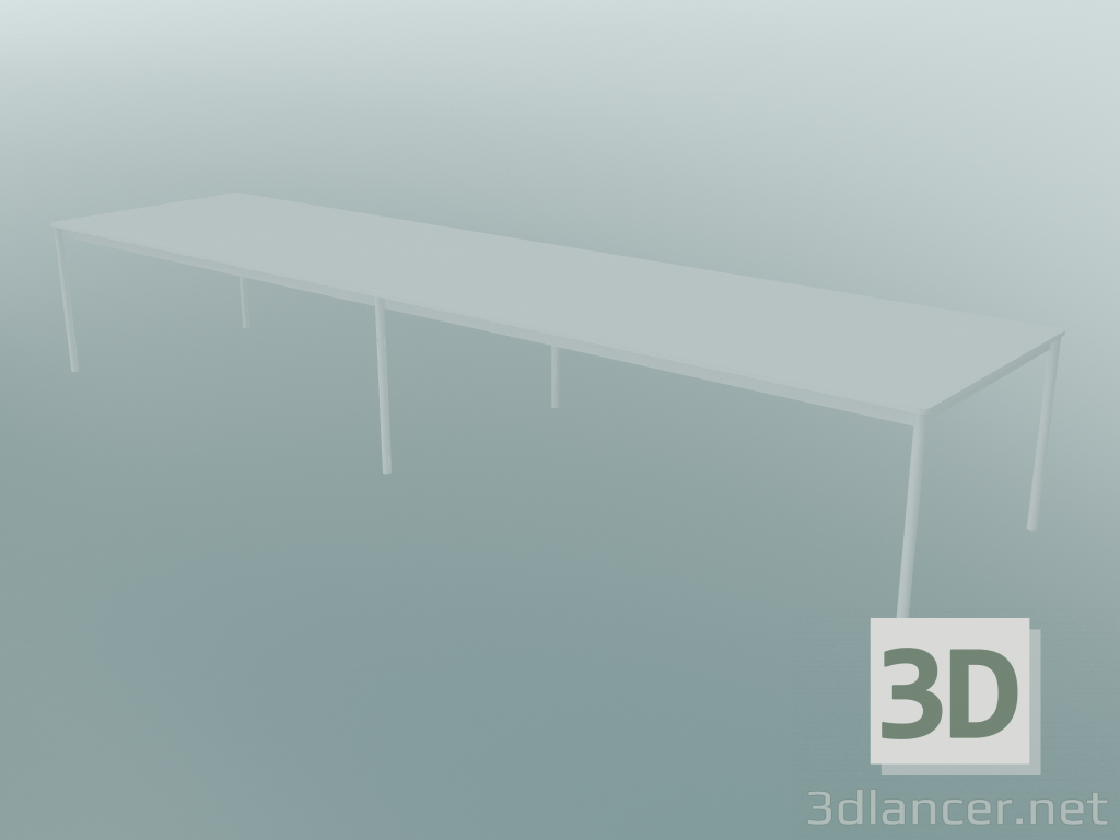 3d model Mesa rectangular Base 440x110 cm (Blanco) - vista previa