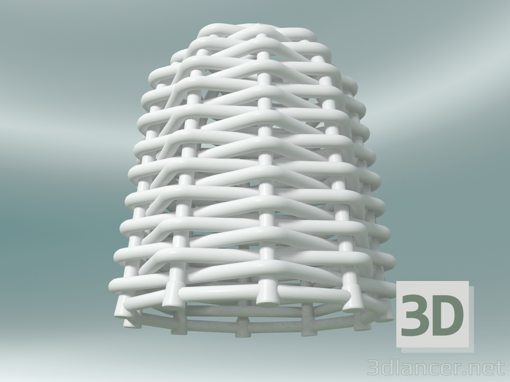 modello 3D Lampada a sospensione (91, tessuto bianco) - anteprima