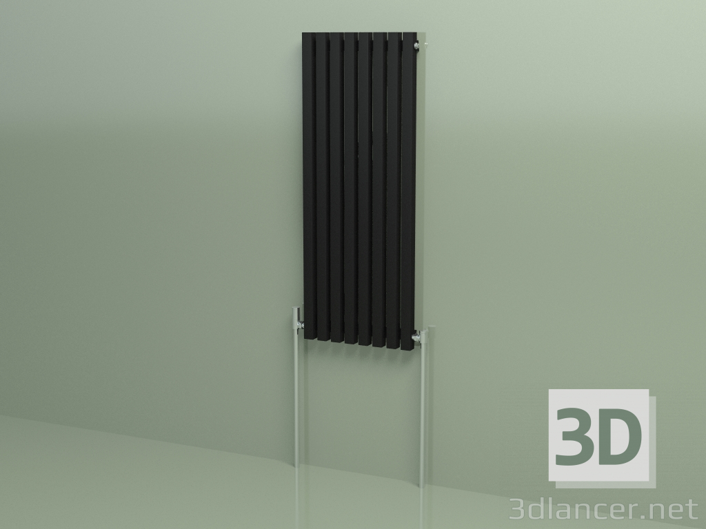modello 3D Radiatore verticale RETTA (8 sezioni 1200 mm 40x40, nero opaco) - anteprima