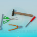 3d model Hammer, pliers, scissors, screwdriver, pliers - preview
