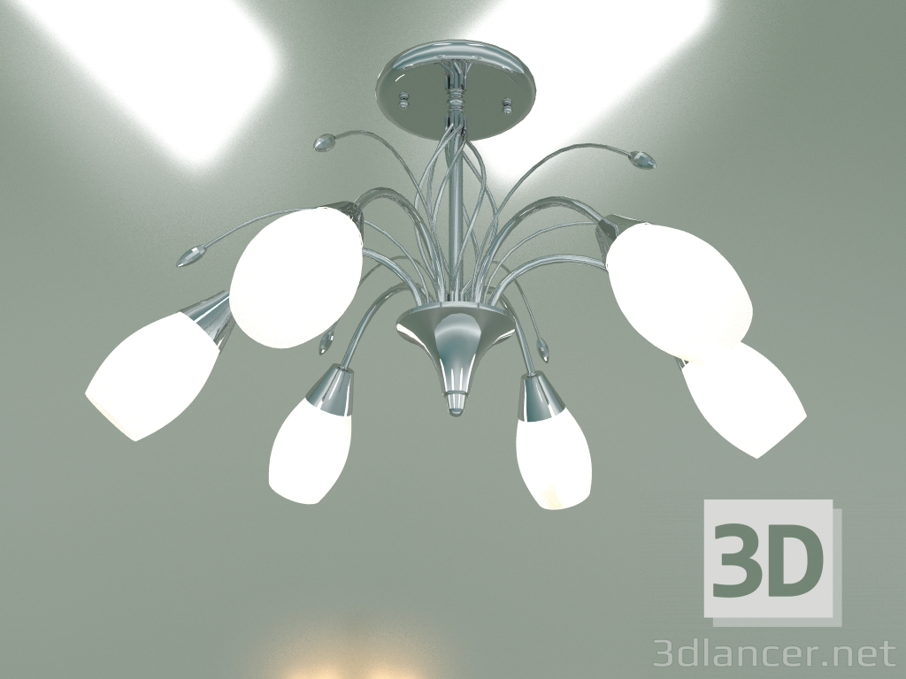 modello 3D Lampadario a soffitto 22080-6 (cromo) - anteprima
