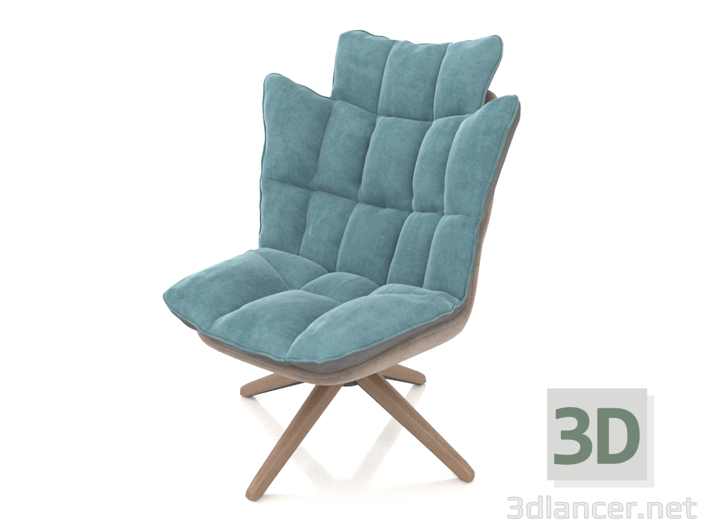 3D Modell Sessel im Husk-Stil (türkis) - Vorschau
