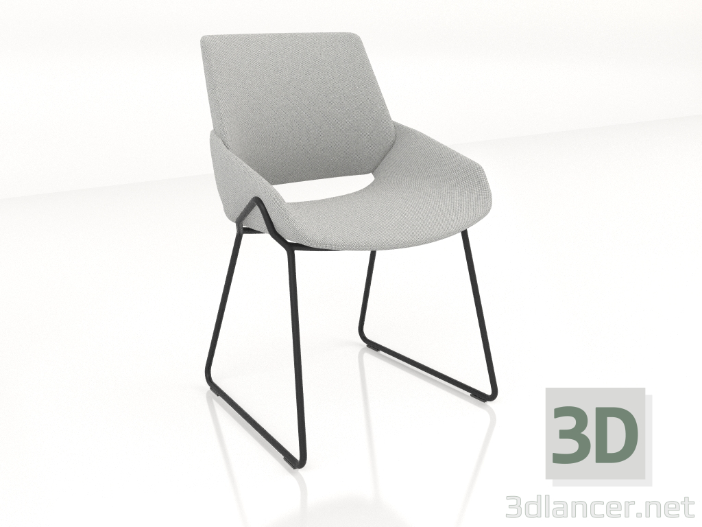 modèle 3D Chaise sur patins métalliques - preview