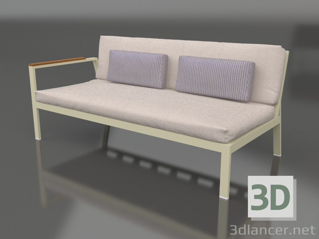 modèle 3D Module canapé, section 1 à gauche (Or) - preview