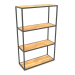 3d model Rectangular rack (WOOD, 80x30x128, 4 shelves) - preview