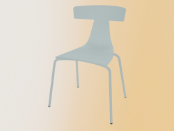 Chair REMO wood chair metal structure (1416-20, ash white, white)