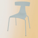 Modelo 3d Cadeira REMO estrutura metálica da cadeira de madeira (1416-20, cinza branco, branco) - preview