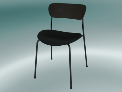 Pavilhão para cadeiras (AV3, A 76cm, 50x52,5cm, Noz, Couro - Seda preta)