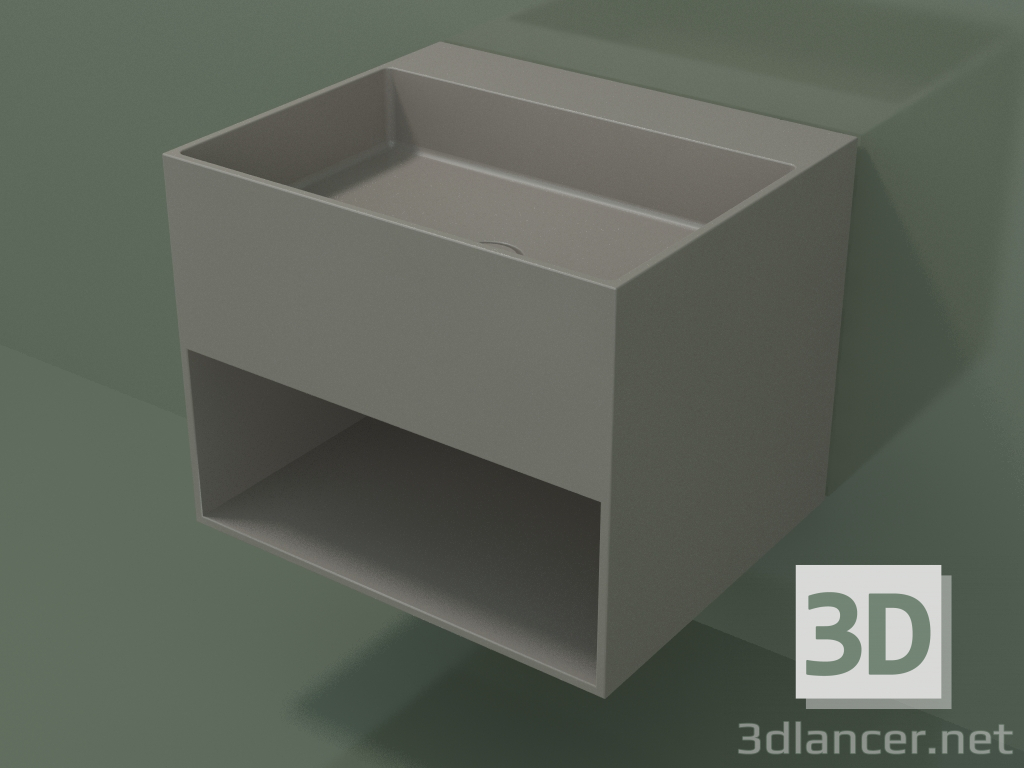 modello 3D Lavabo sospeso Giorno (06UN33301, Clay C37, L 60, P 50, H 48 cm) - anteprima