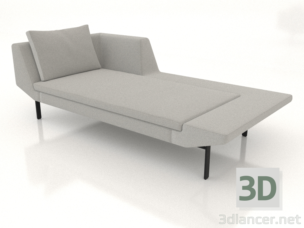 3D Modell Chaiselongue 207 mit Armlehne links (Metallbeine) - Vorschau
