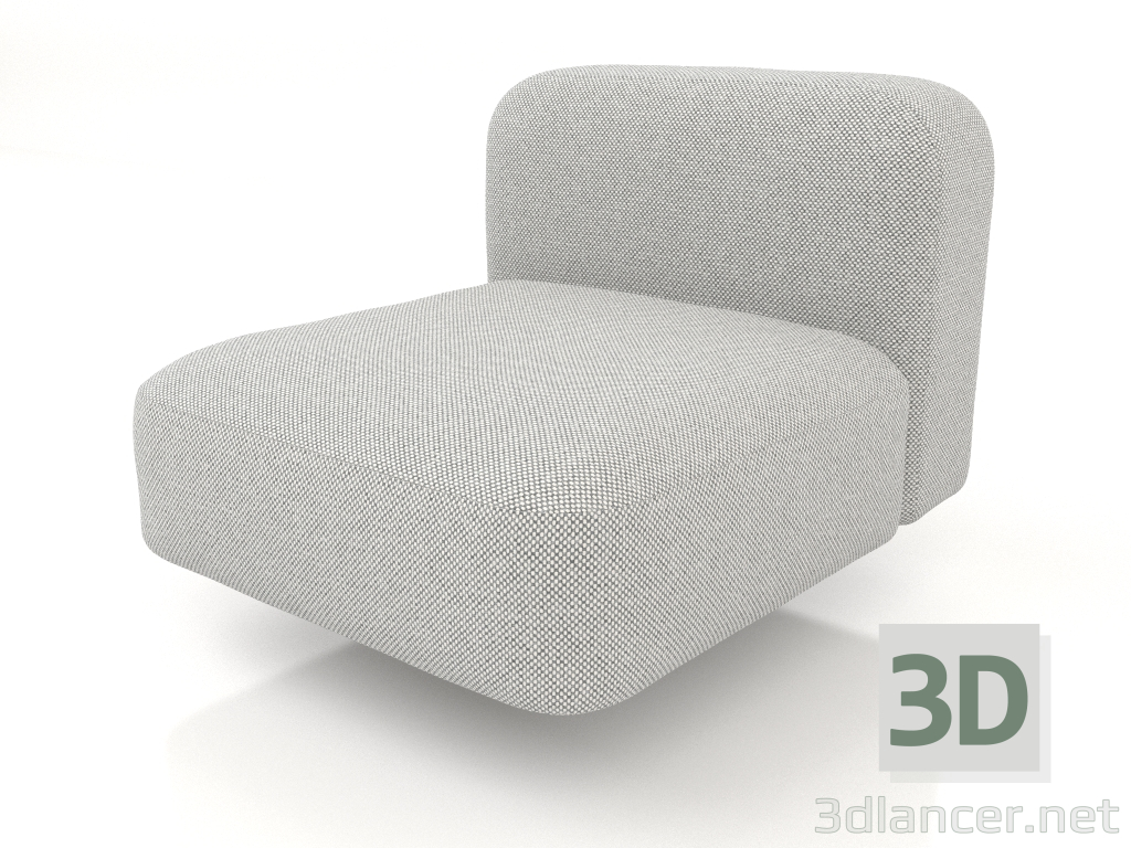 Modelo 3d Módulo de sofá 1 lugar (M) com encosto - preview