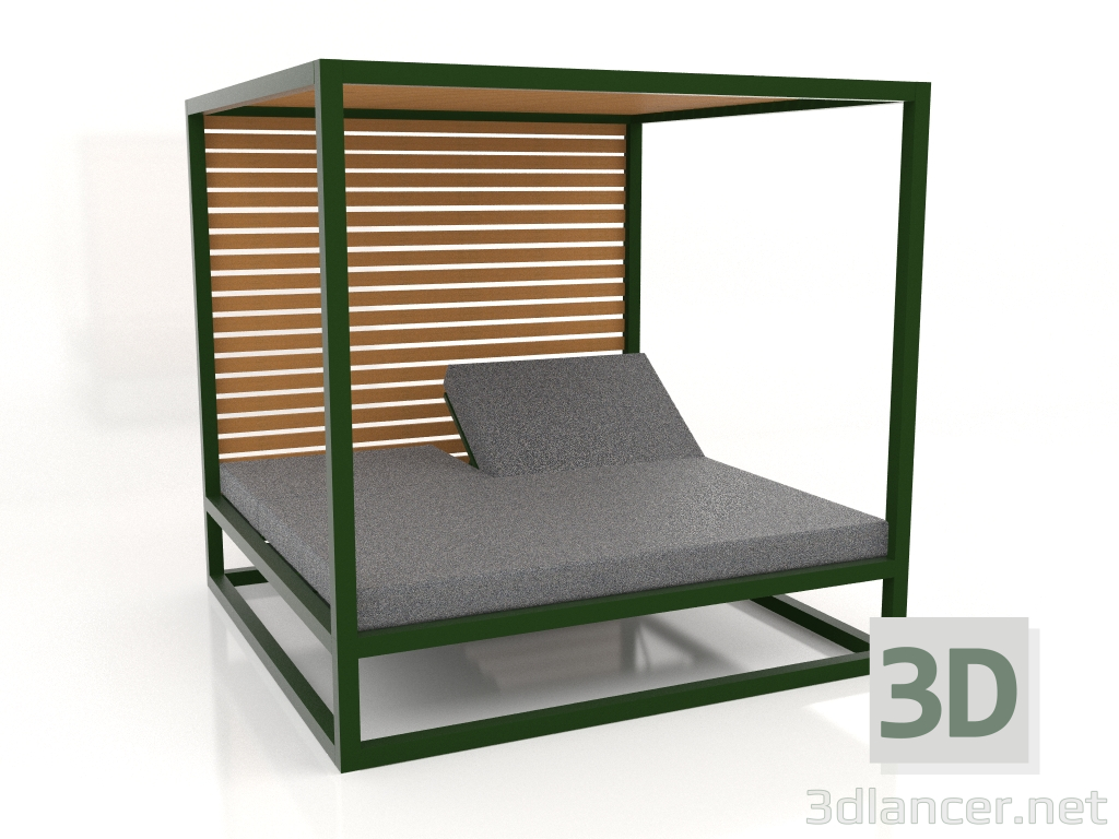 3d model Couch with raised fixed slats and ceiling (Bottle green) - preview