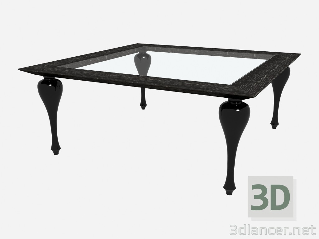 3d модель Квадратний обіднім столом зі скляною стільницею Traviata Z02 – превью