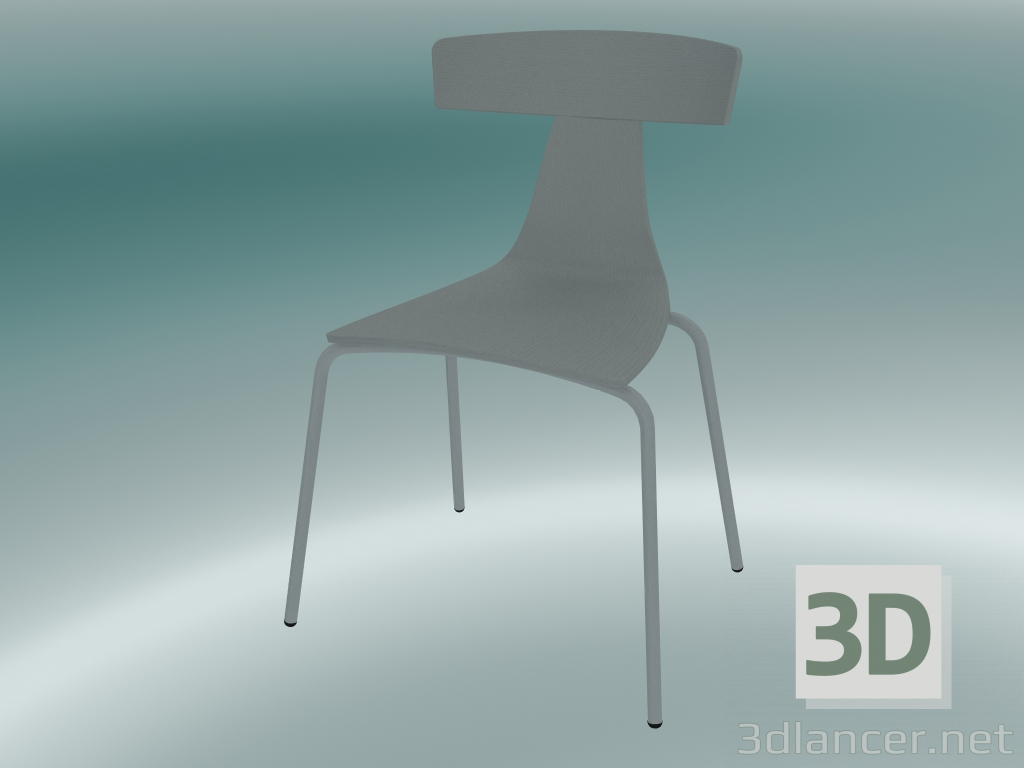 modèle 3D Chaise REMO structure en bois et métal (1416-20, gris cendré, gris) - preview