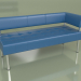 3d model Section three-seater left Business (Blue leather) - preview