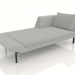 3d model Chaise longue 207 with armrest on the right (metal legs) - preview