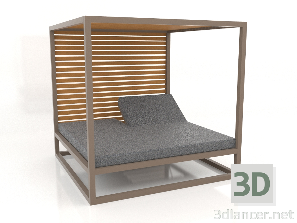 3D Modell Couch mit erhöhten festen Lattenrosten und Decke (Bronze) - Vorschau
