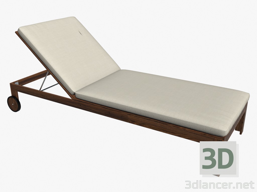 3D modeli Şezlong yastıkları (pozisyon 3) ile - önizleme