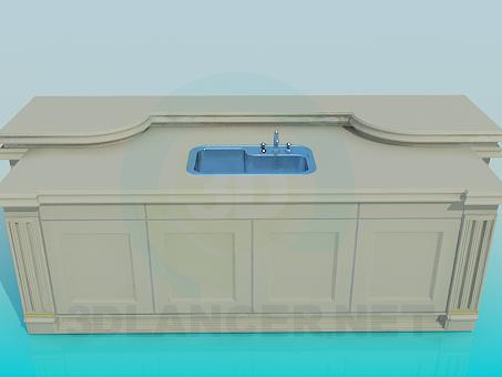 3D Modell Schrank unter Waschbecken - Vorschau