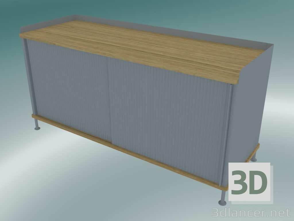 3D modeli Açık Büfe Enfoldu (Düşük, Meşe, Gri) - önizleme
