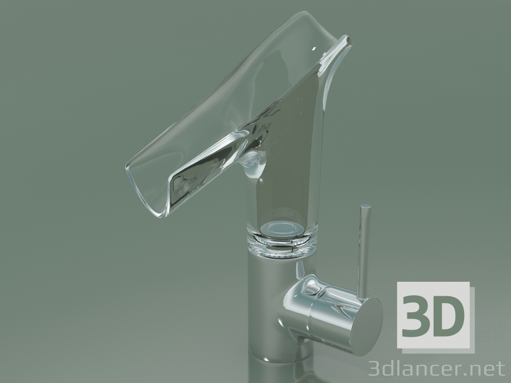 3d model Mezclador monomando de lavabo 140 con caño de vidrio (12116000) - vista previa