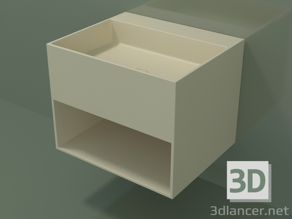 3D Modell Wandwaschbecken Giorno (06UN33301, Knochen C39, L 60, P 50, H 48 cm) - Vorschau