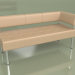 3d model Section three-seater left Business (Beige leather) - preview