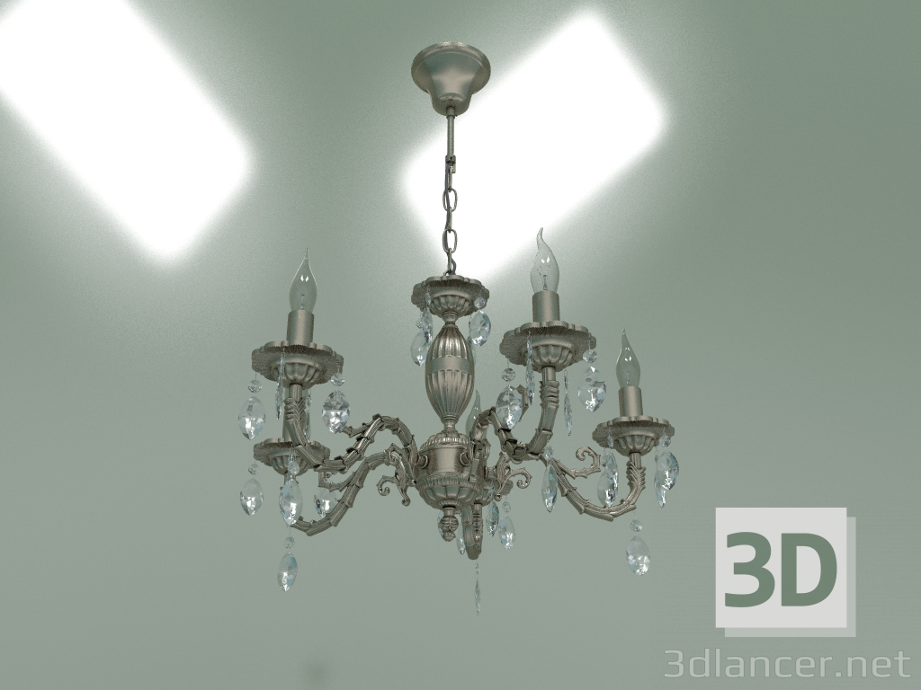 3d model Pendant chandelier 10102-5 (antique bronze-clear crystal) - preview