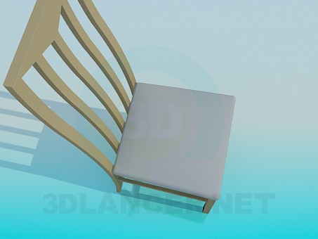 3d model Chair with wooden backrest - preview 3d model Chair with wooden backrest - preview