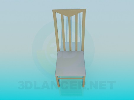 3d model Chair with wooden backrest - preview 3d model Chair with wooden backrest - preview