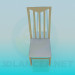 3 डी मॉडल लकड़ी backrest के साथ कुर्सी - पूर्वावलोकन
