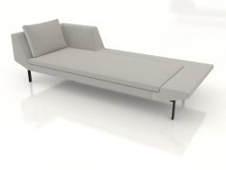 Chaise longue 240 with armrest on the left (metal legs)