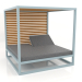 3D Modell Couch mit erhöhten festen Lattenrosten und Decke (Blaugrau) - Vorschau